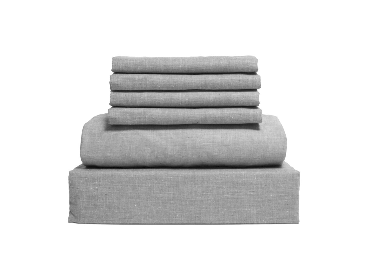 Grey6-piece Chambray sheets sets