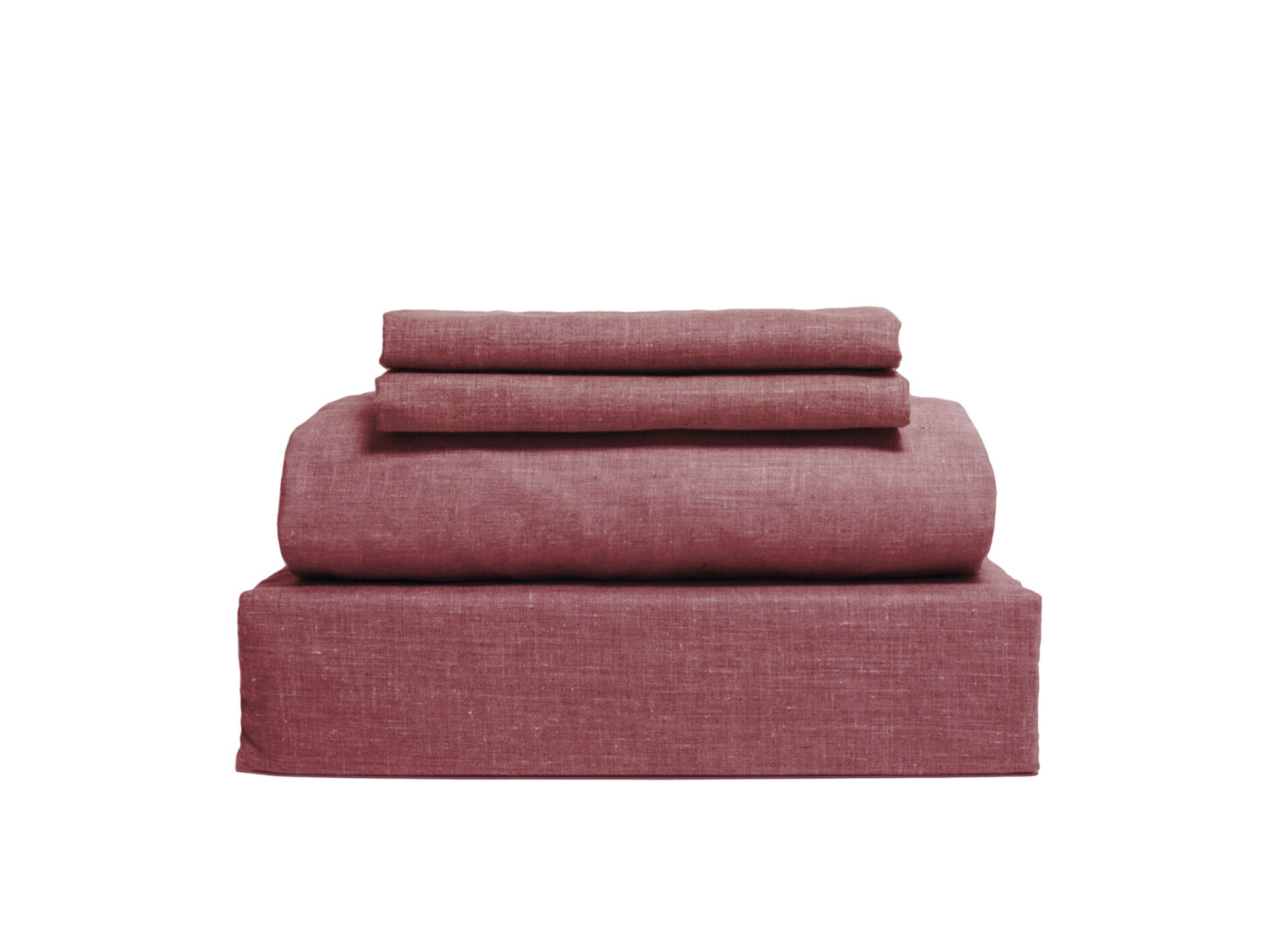 Red 4-piece Chambray sheets sets
