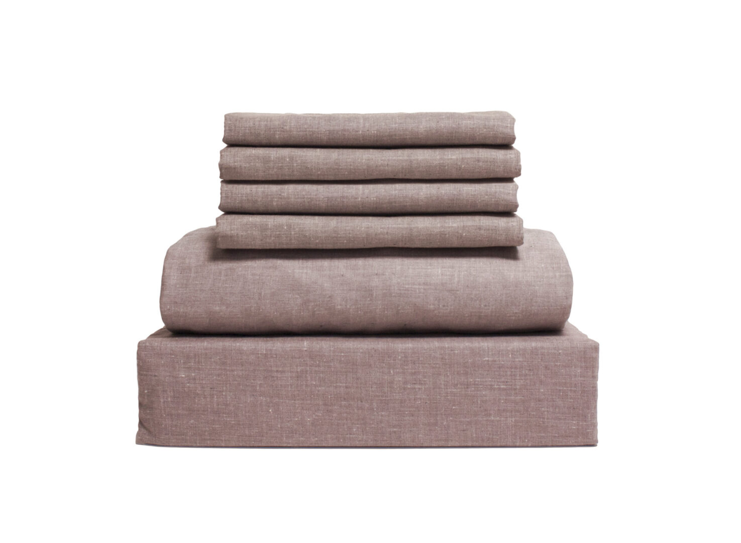 Taupe6-piece Chambray sheets sets
